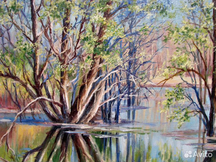 Картина маслом пейзаж Весна