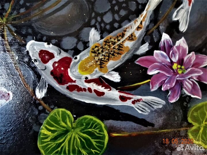 Картина на срезе березы 