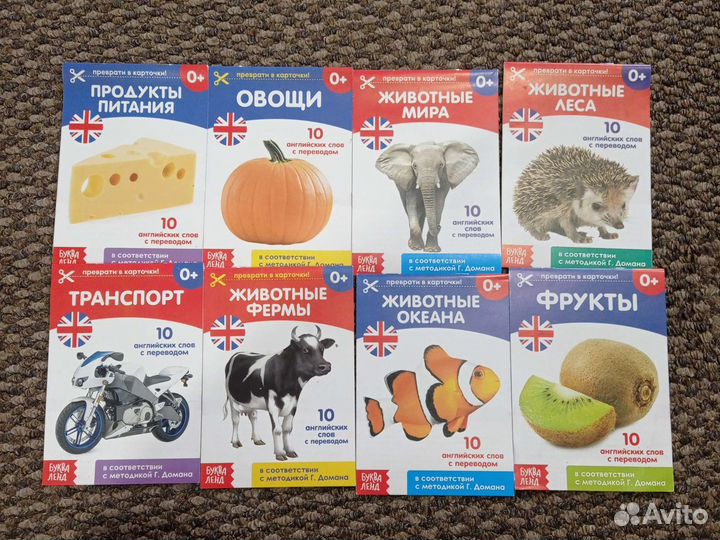 Карточки Домана на английском