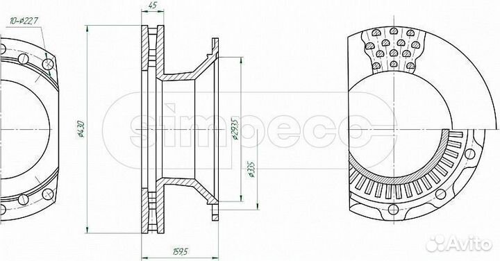 Диск торм. BPW ecoplus от 05/2003 SB4309/SB4345