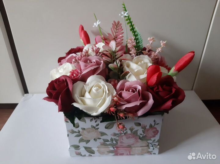 Букет из мыльных роз