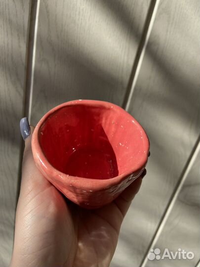 Кружка из глины ручной работы