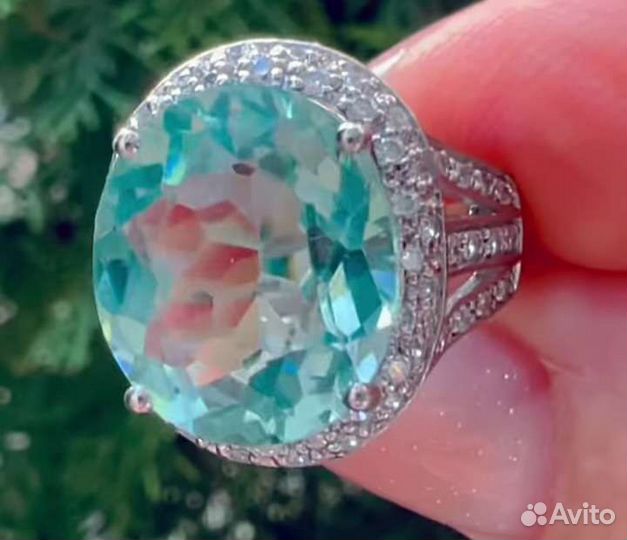 Кольцо с аквамарином Luxe серебряное