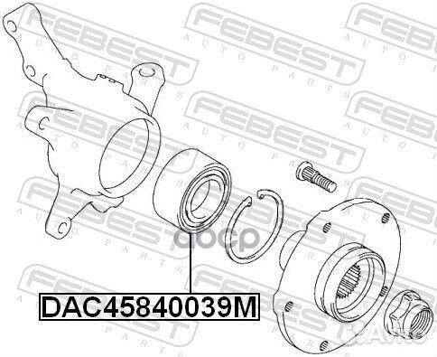 Подшипник ступицы передней DAC45840039M Febest