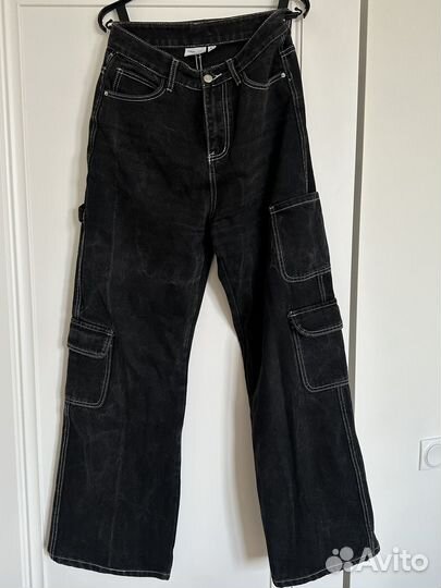 Джинсы карго с контрастной строчкой lookonline