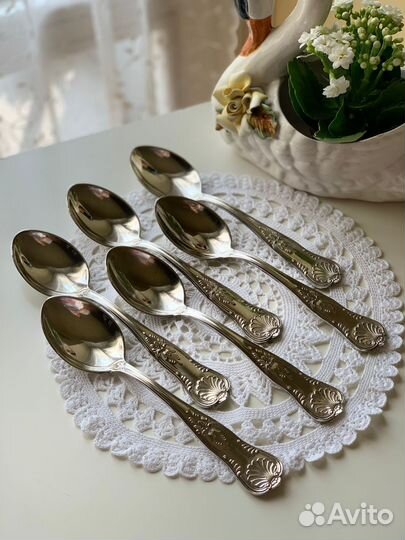 Серебряные ложки Италия винтаж. 8 шт