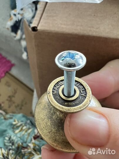 Ручки скоба кнопка античная бронза Флоренция