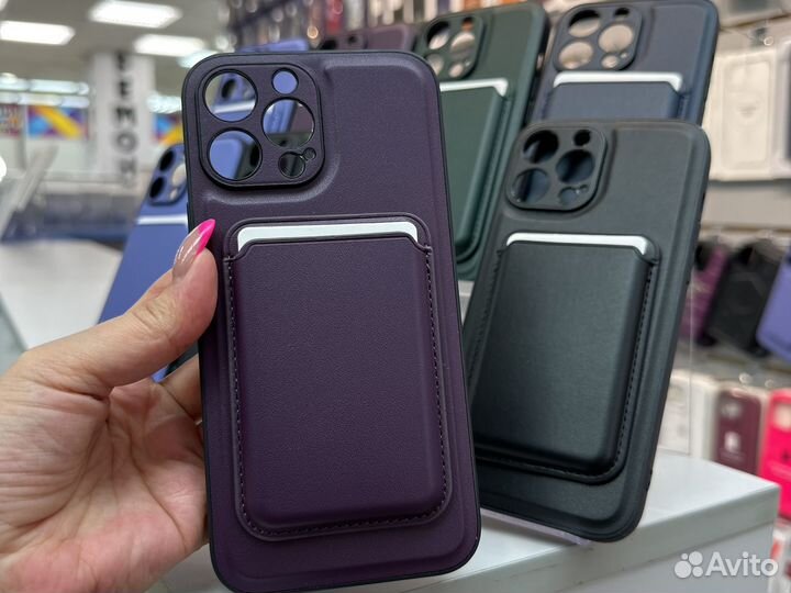 Чехол из экокожи с картхолдер