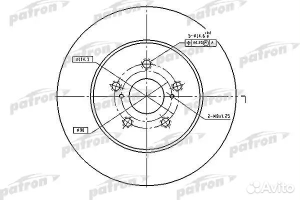 Диск тормозной передн lexus: RX 03- PBD4493 patron