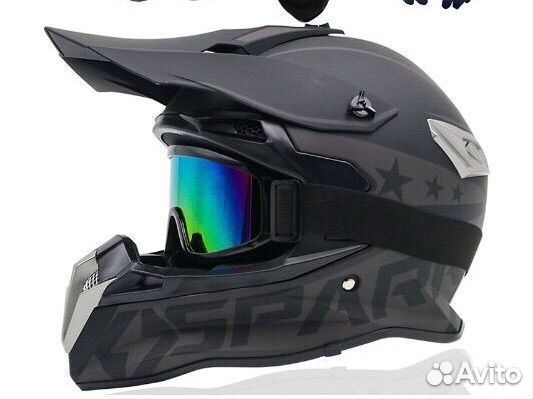 Мото шлем эндуро + очки +перчатки+балаклава