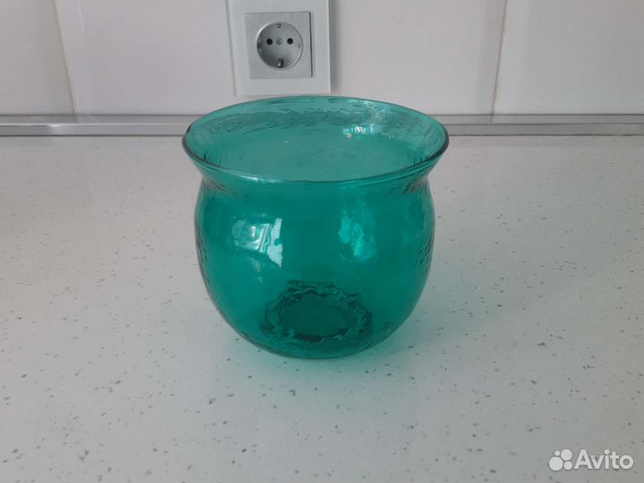 Кашпо Икеа IKEA ваза икеа стекло бирюзовая
