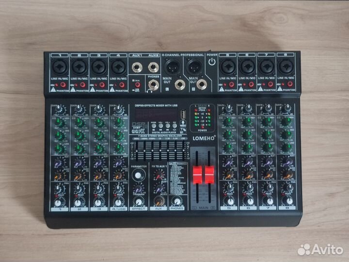 Микшерный пульт 8-канальный профессиональный новый