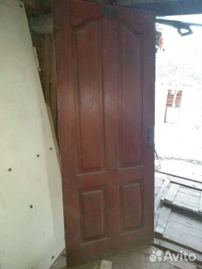 Полотно деревянной входной двери без коробки бу