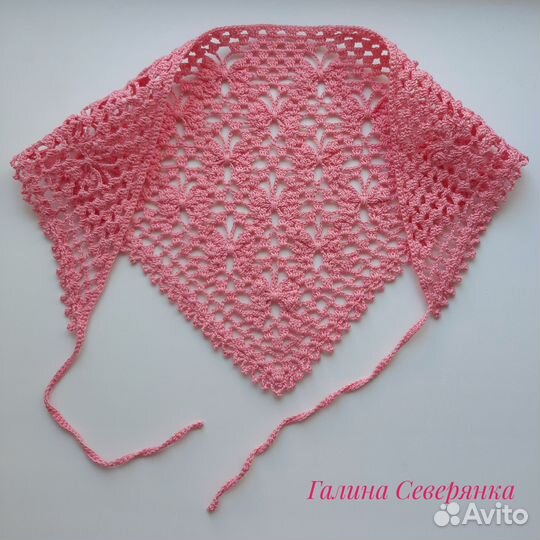 Вязаная косынка летняя узор Бабочки