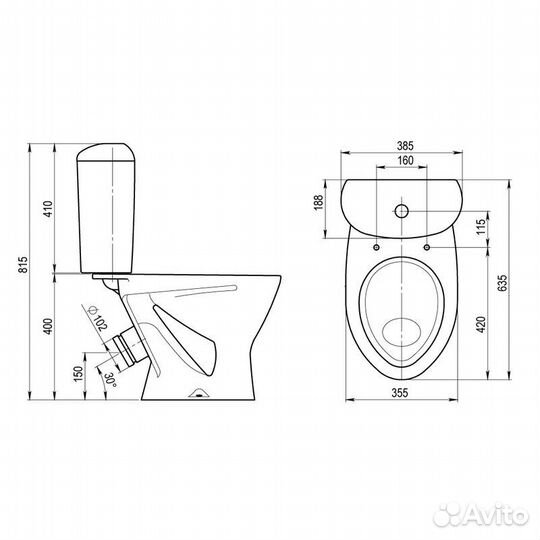 Унитаз-компакт Santeri Версия напольный, с сидение