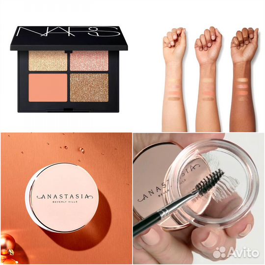 Nars, Denona, Jane iredale хайлайтер, тени