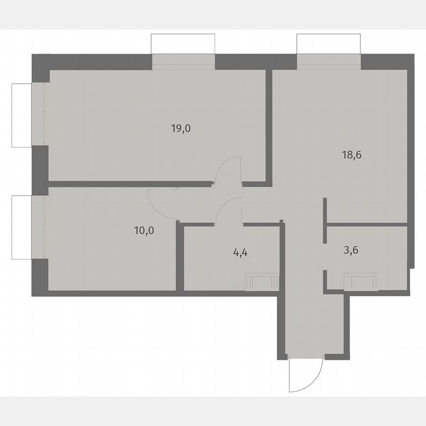 2-к. квартира, 60,6 м², 6/13 эт.