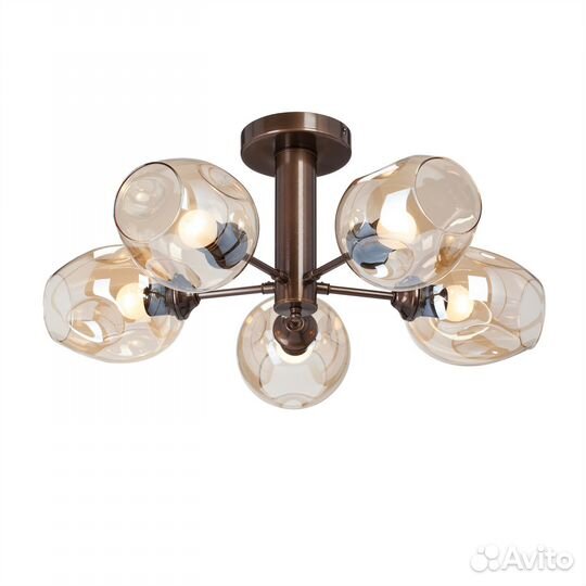 Люстра металл и стекло в спальню