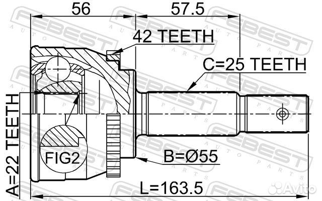 Шрус внешний перед прав/лев 0210013A42 Febest