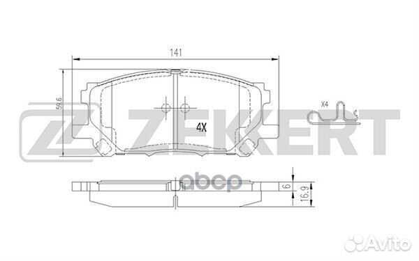 Колодки торм. диск. передн. Lexus RX 300 330 (X