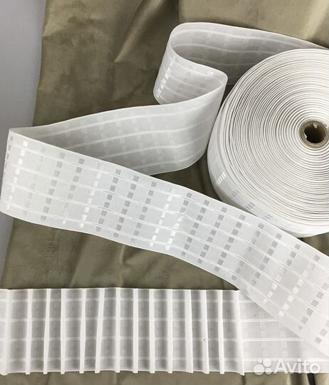 50м/10см Многокарманная шторная лента тканая 1:2