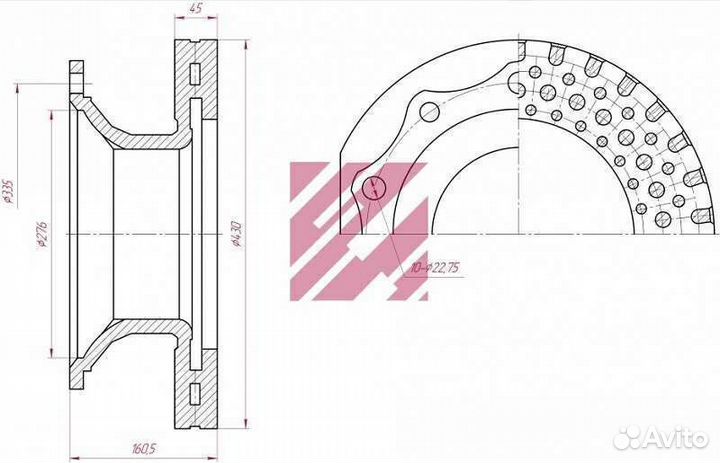 Диск тормозной саф 430/x45/160.5 10n