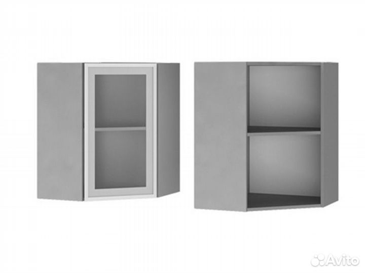 Кухня Афина айс Шкаф 6ув2 корп белый, фасад 6ув2