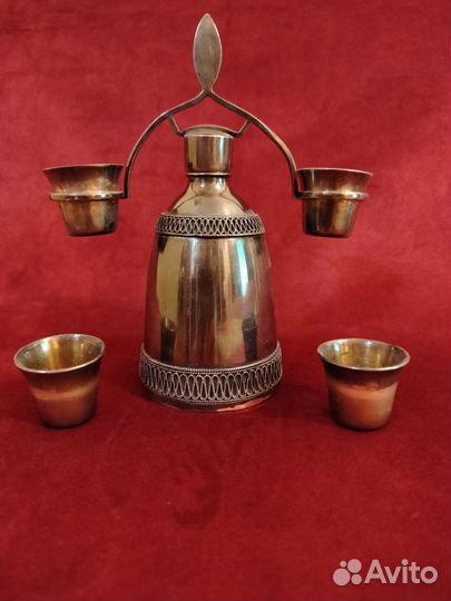 Мельхиоровый коньячный набор на 4 персоны