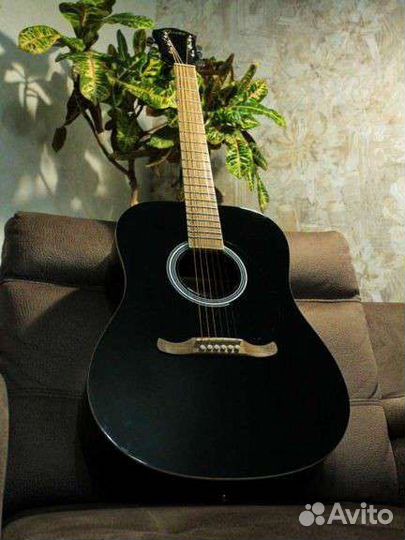 Акустическая гитара fender fa-125 дредноут black