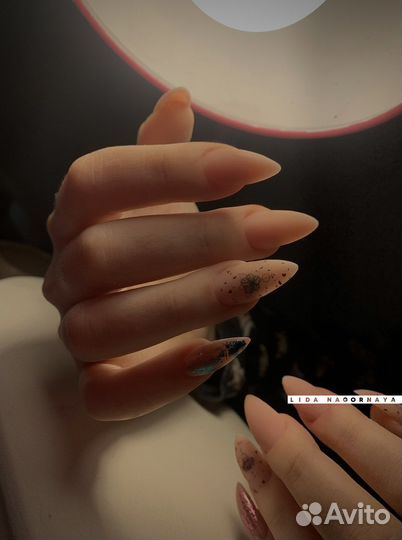 Маникюр наращивание гель лак парголово