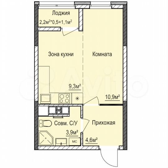 Квартира-студия, 28,7 м², 14/18 эт.