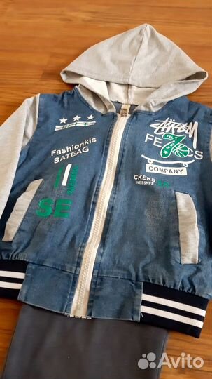 Ветровка (джинсовка) + трико на мальчика 98
