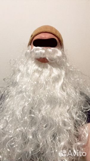 Борода деда мороза новая белая