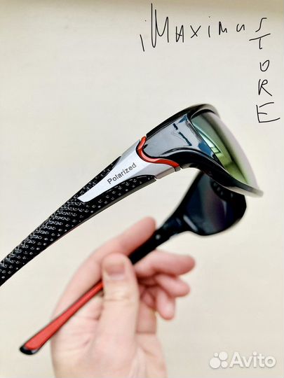 Спортивные поляризационные очки чёрно-красные
