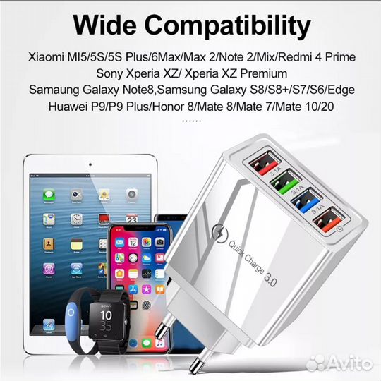 Быстрое зарядное устройство для телефона 48Вт