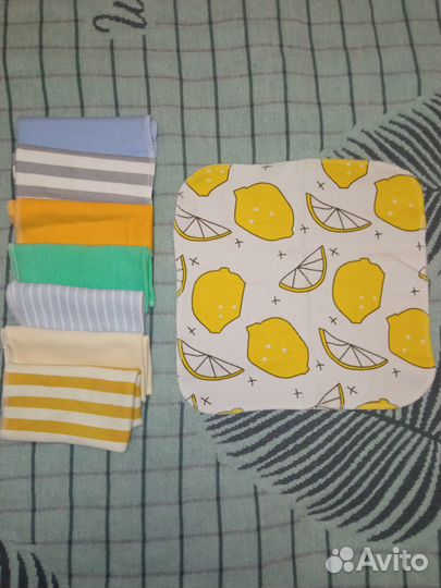 Платочки хлопок и слюнявчики