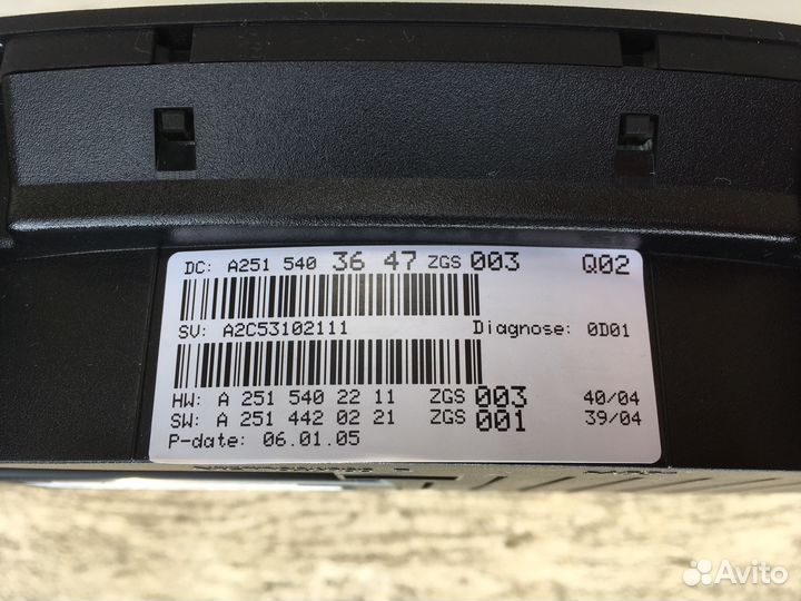 Панель приборов для Mercedes W164 W251