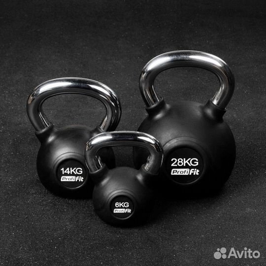 Гиря обрезиненная с хромированной ручкой