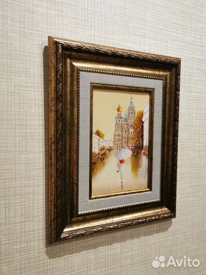 Картина маслом Девушка с зонтиком (с доставкой)