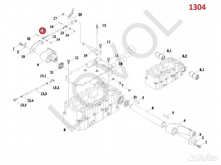 Тяга обратной связи подъёма навески, Lovol 1304