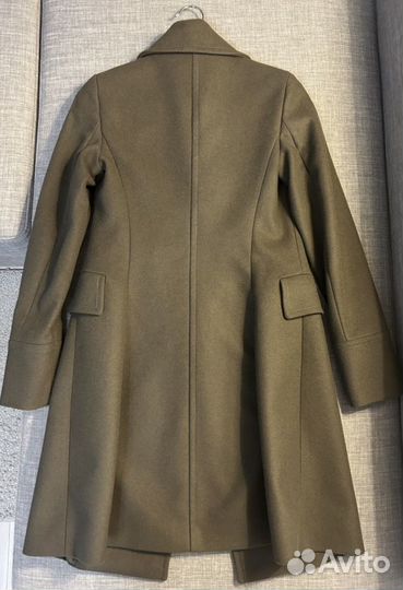 Двубортное пальто Massimo dutti цвета хаки (34)