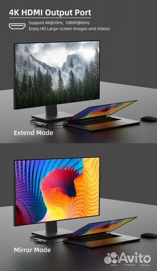 USB 3.0 Type-C Hub для MacBook Pro/Air 7в 1