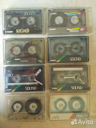 Аудиокассеты basf, sony. tdk. jvs. denon