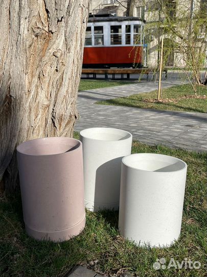 Бетонные кашпо, кашпо для цветов