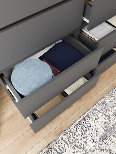 Комод 10 ящиков графит