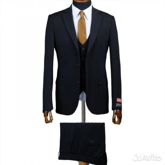 Мужской костюм черный premium
