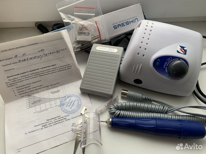 Strong 210 оригинал с педалью аппарат для маникюра