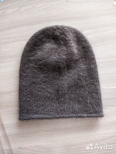 Женская шапка бини из пуха норки, р. 54-56