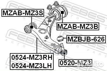 Опора шаровая mazda 3 (BK/BL) 0520-MZ3