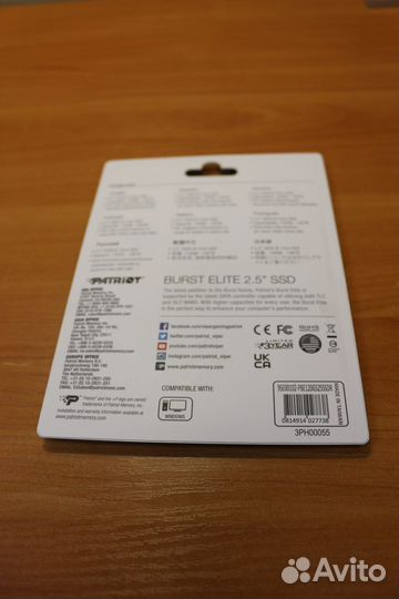 Новый SSD диск Patriot Burst elite 120 Gb 2.5